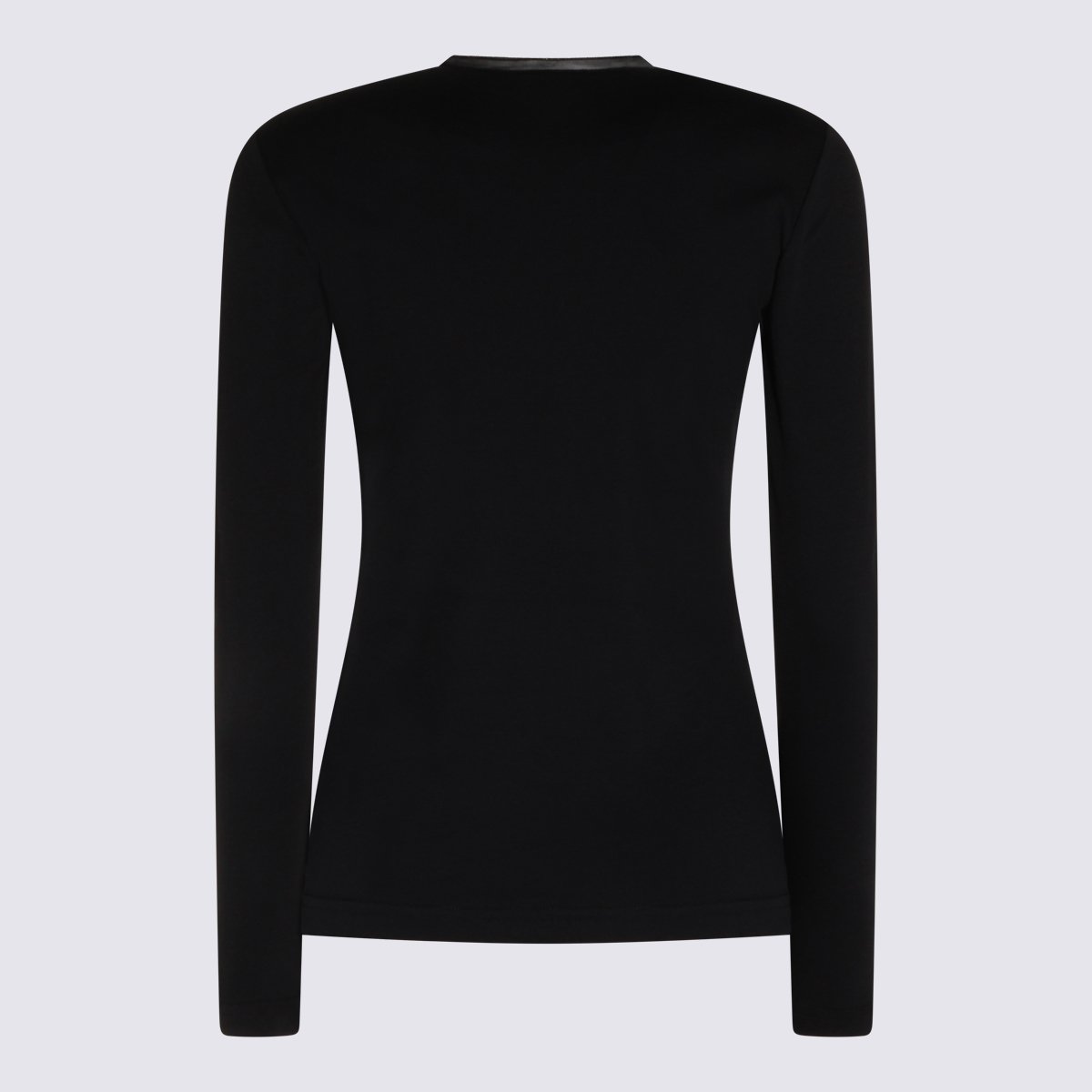 Fabiana Filippi Fitted Long-Sleeved Top with Deep V-Neckline Zwart