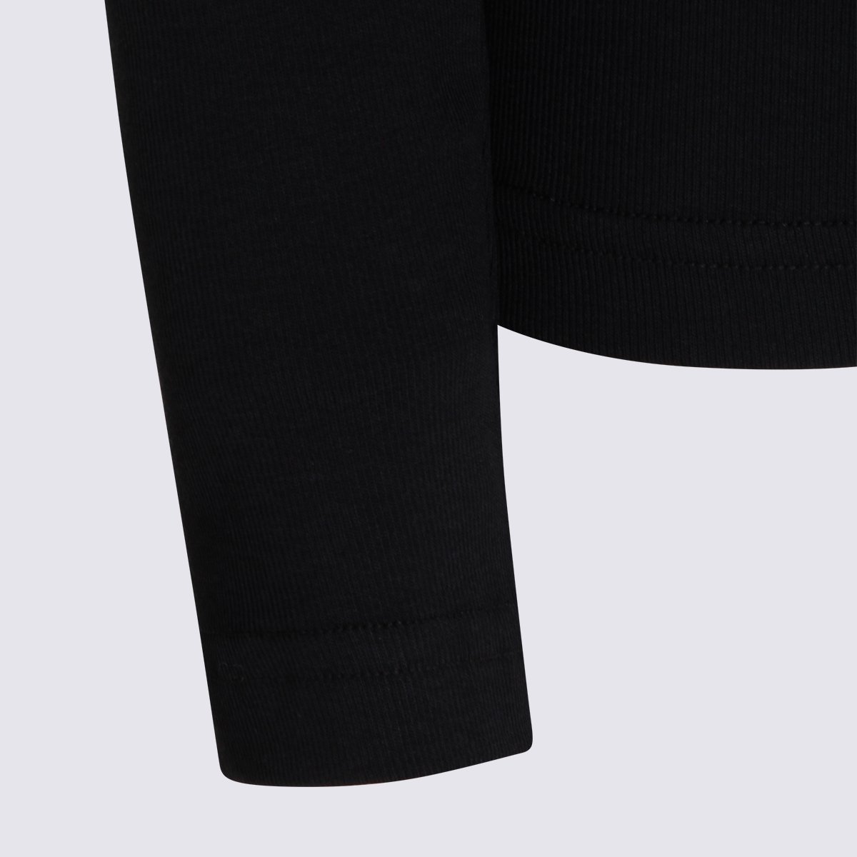 Fabiana Filippi Fitted Long-Sleeved Top with Deep V-Neckline Zwart