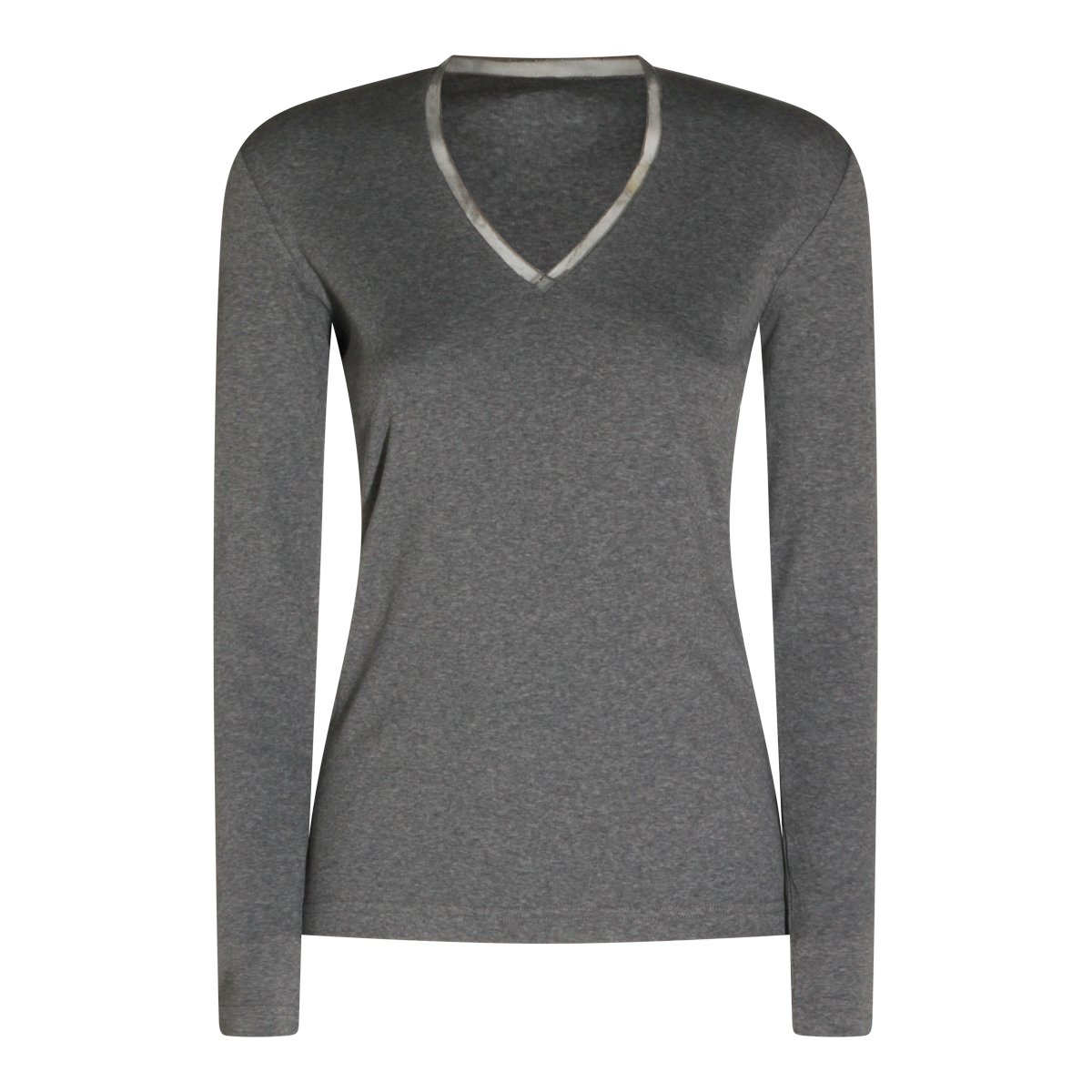 Fabiana Filippi Grey V-Neckline Top Grijs