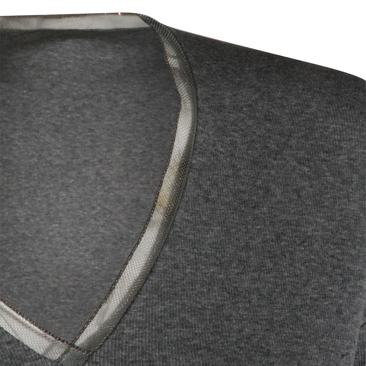 Fabiana Filippi Grey V-Neckline Top Grijs