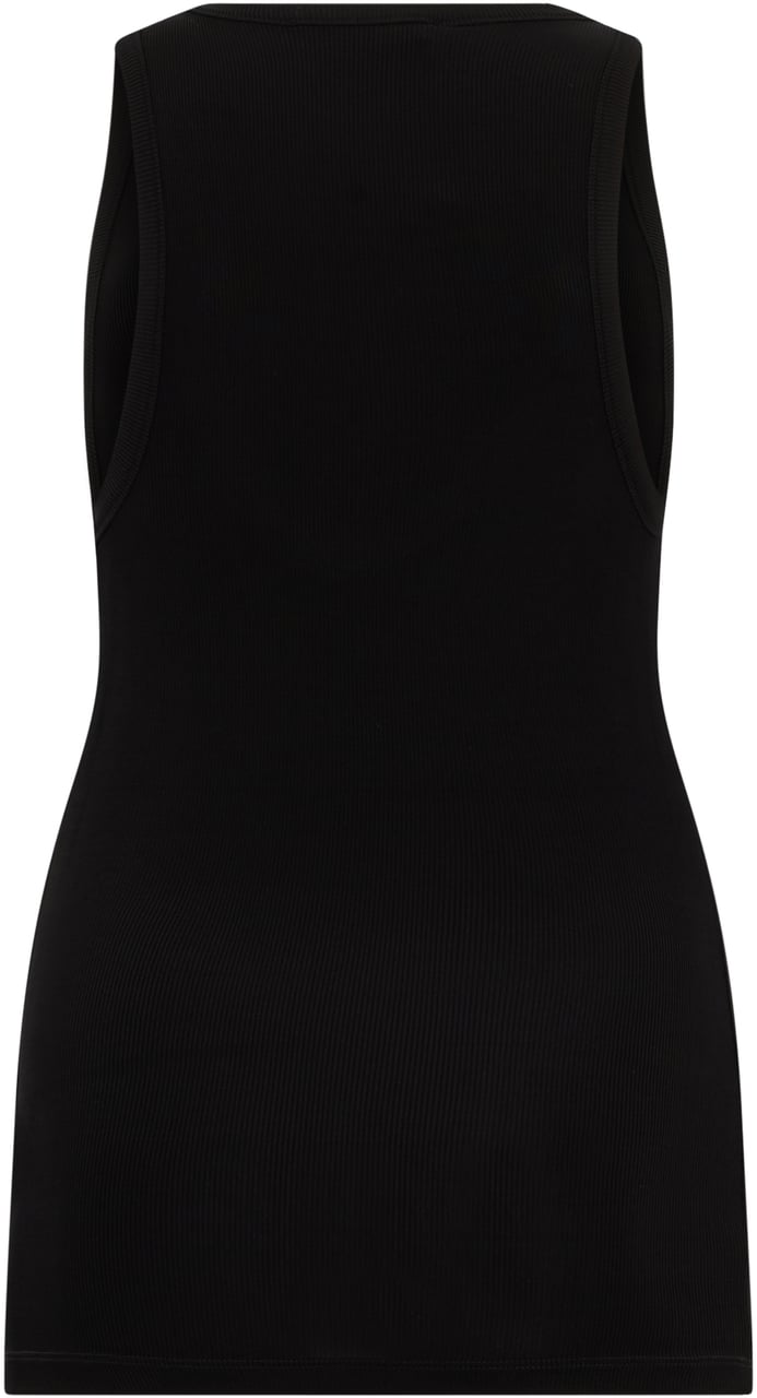 Fabiana Filippi Top without sleeves black deep neckline. Zwart