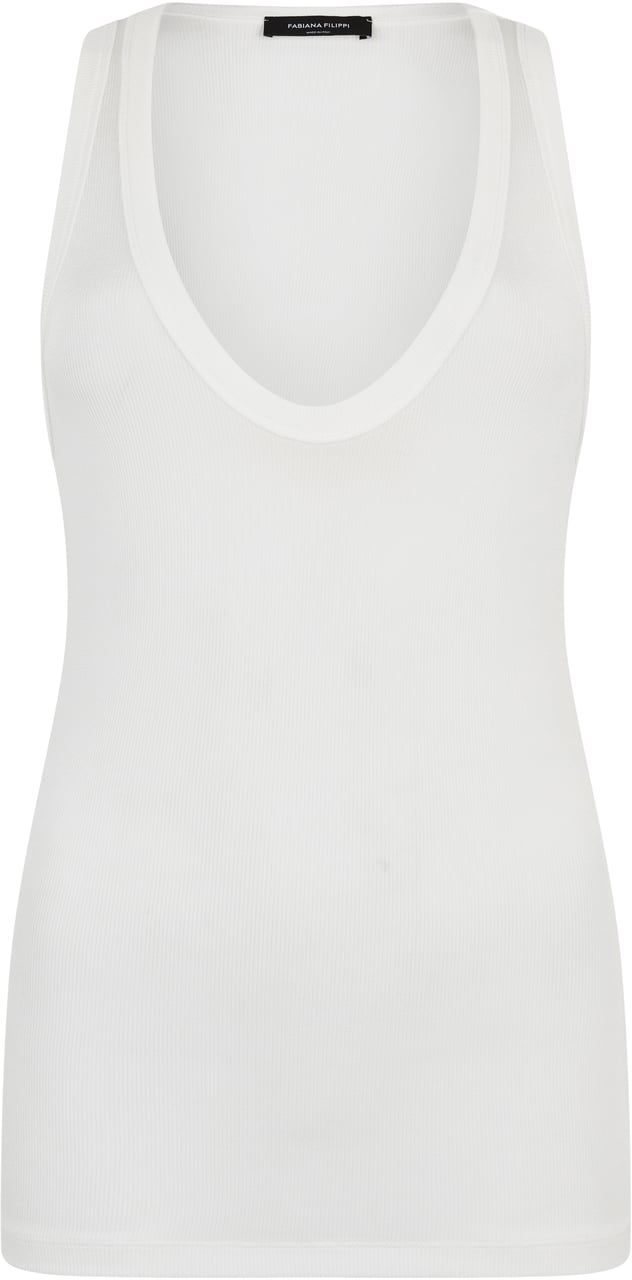 Fabiana Filippi Sleeveless white versatile and comfortable top. Wit