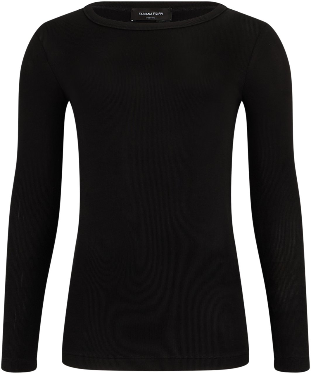 Fabiana Filippi Black long-sleeve shirt, versatile and comfortable. Zwart