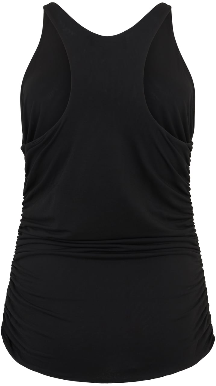 Fabiana Filippi Black top without sleeves in soft fabric. Zwart