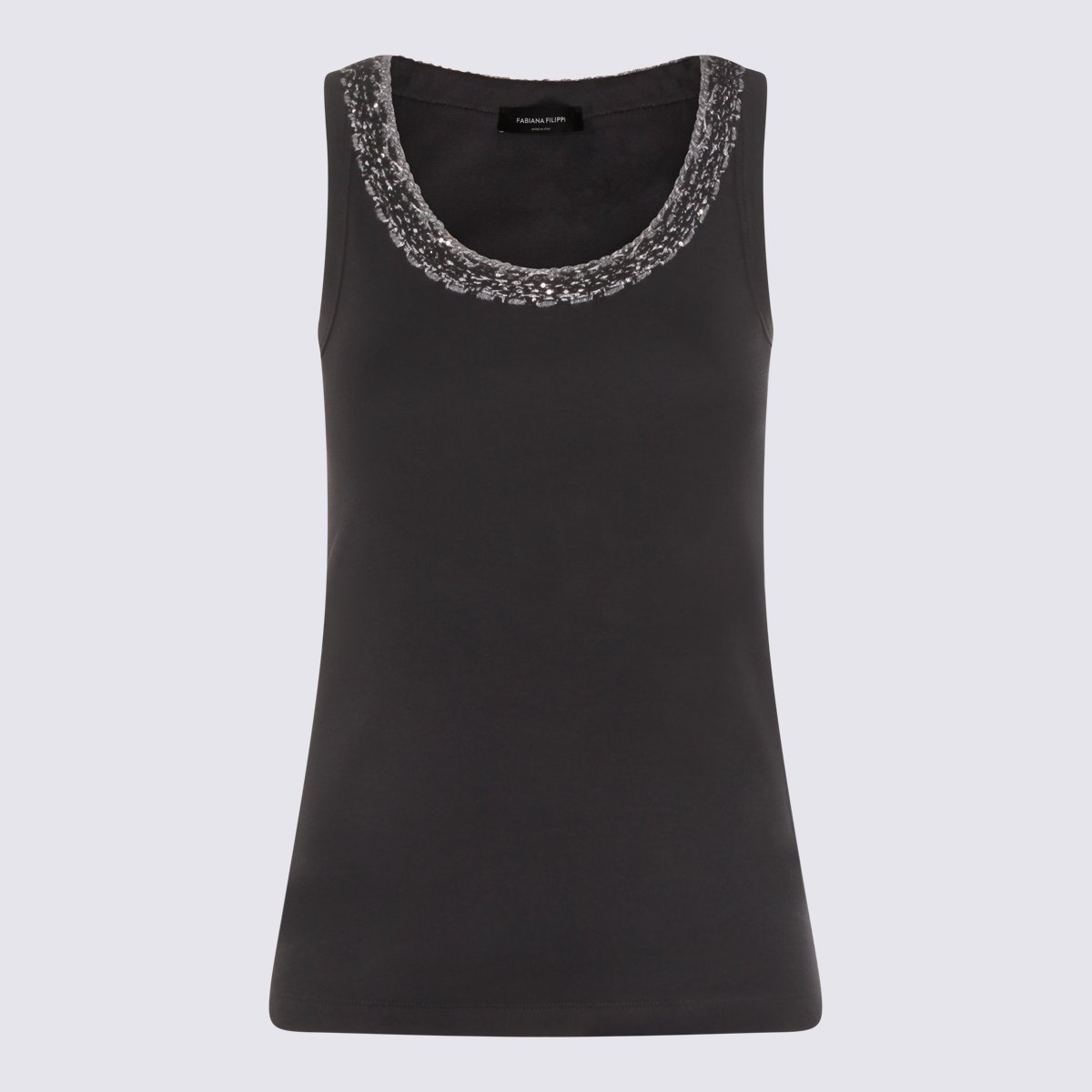 Fabiana Filippi Navy Cotton Top Zwart
