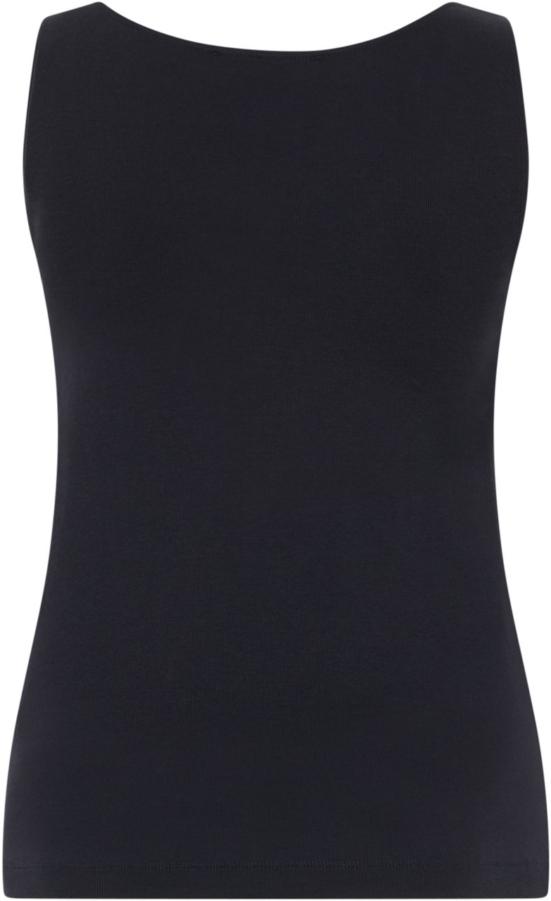 Fabiana Filippi Black sleeveless top, soft and versatile. Zwart