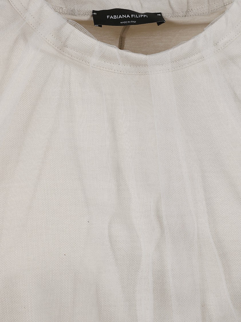 Fabiana Filippi Layered Shirt With Sheer Outer Layer Neutraal