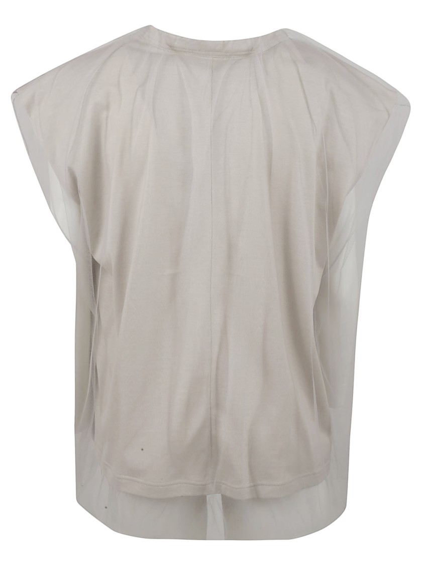 Fabiana Filippi Layered Shirt With Sheer Outer Layer Neutraal
