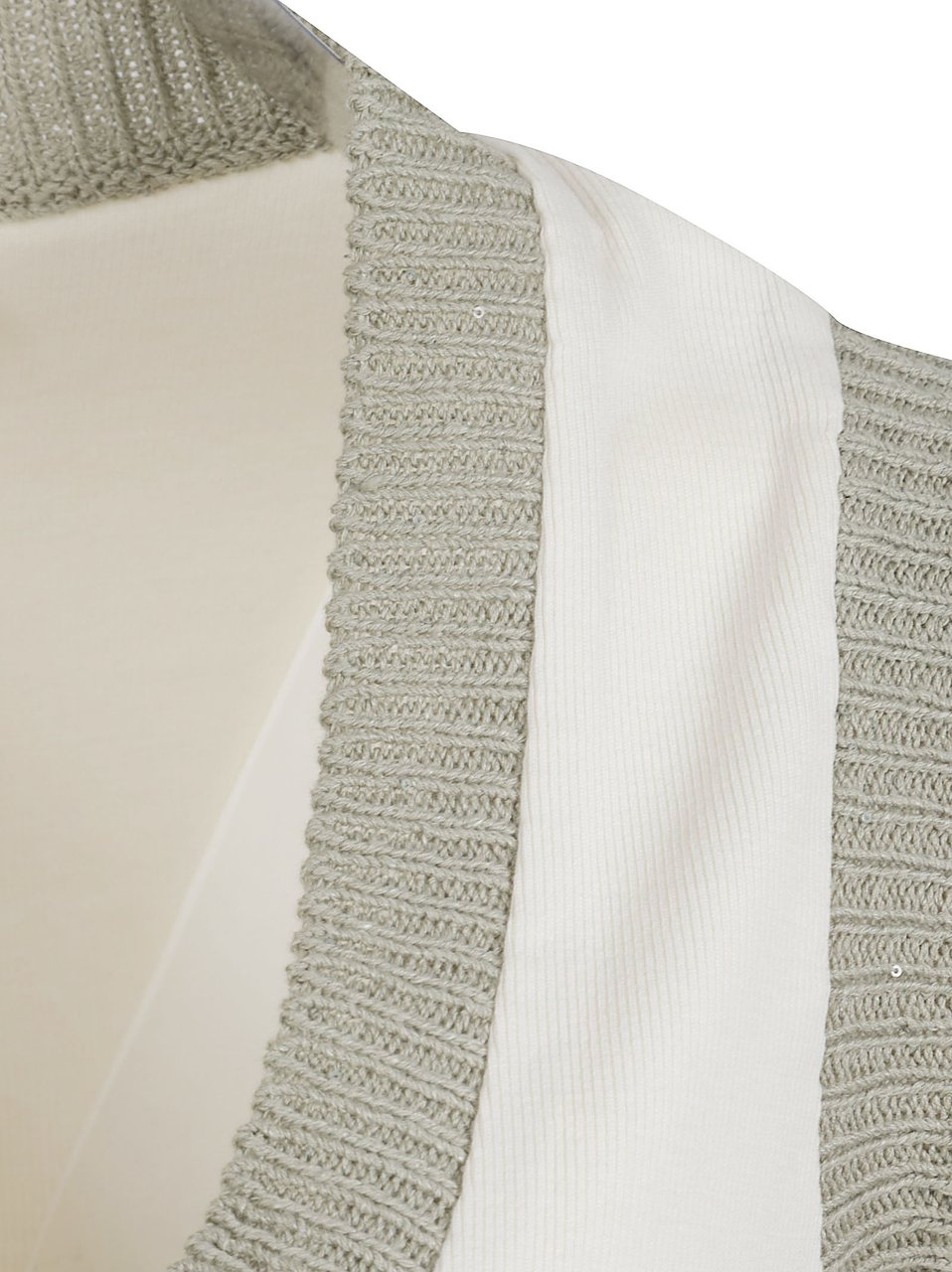 Fabiana Filippi Fitted Sleeveless Top with Ribbed Knit Trim Wit