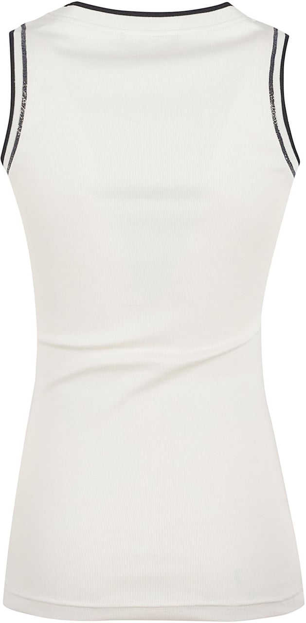 Fabiana Filippi Sleeveless Fitted Top with Contrasting Trim Detail Wit