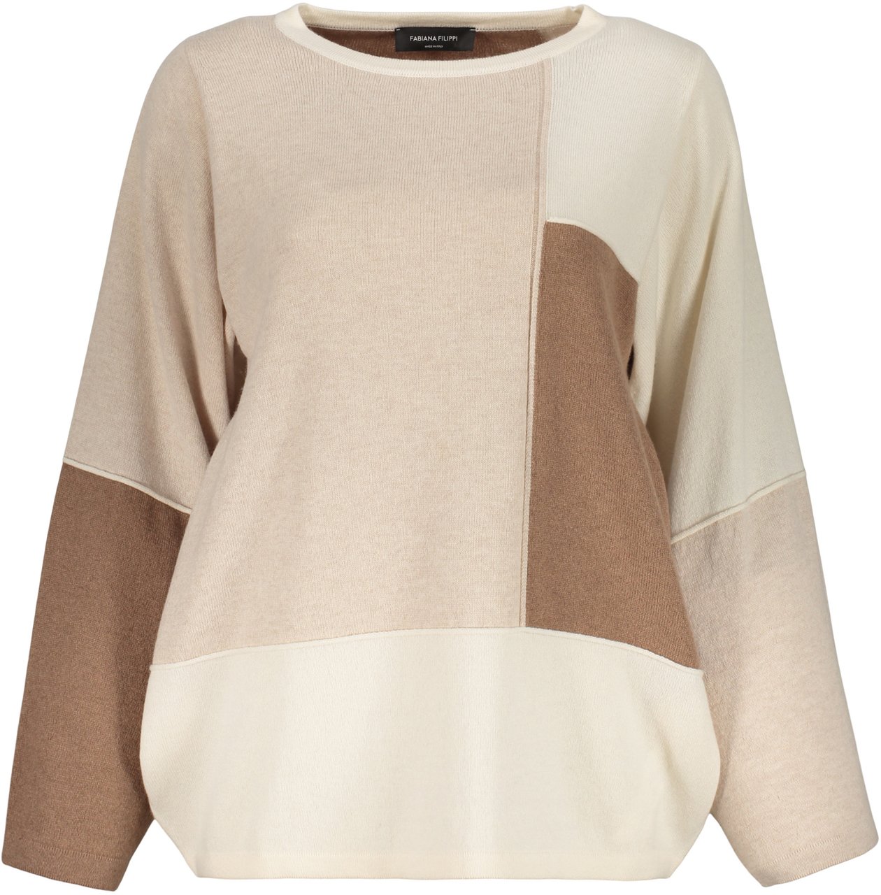 Fabiana Filippi Long sleeve crew-neck sweater Beige