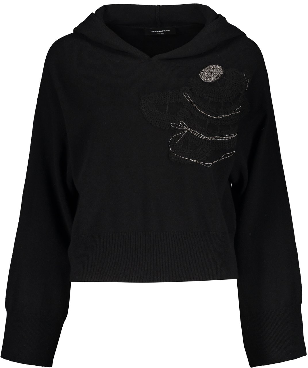 Fabiana Filippi Knitted hoodie Zwart