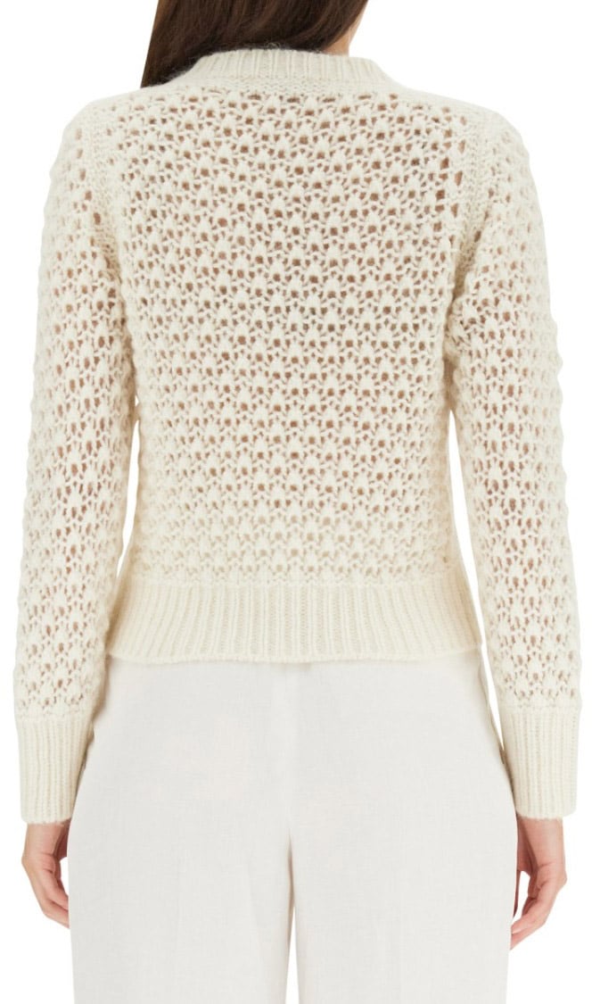 Fabiana Filippi Perforated Mesh Sweater Wit