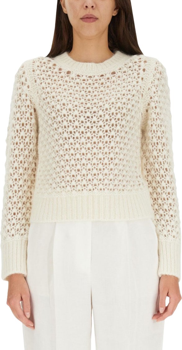 Fabiana Filippi Perforated Mesh Sweater Wit