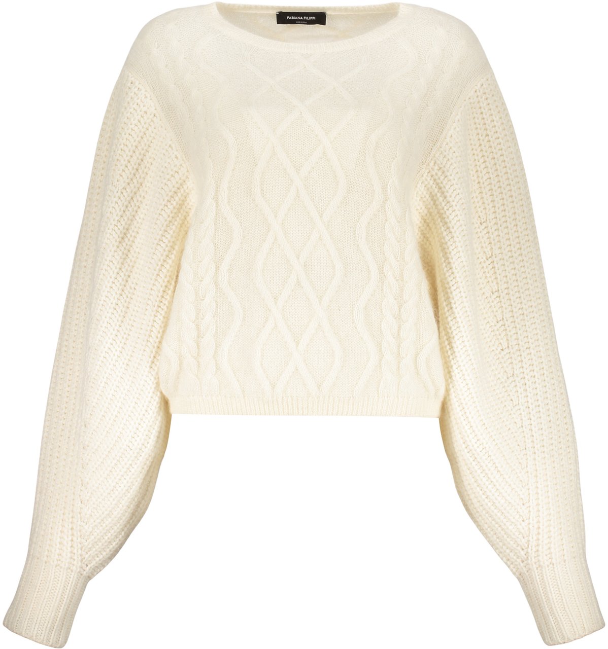 Fabiana Filippi Long sleeve crew-neck sweater Wit
