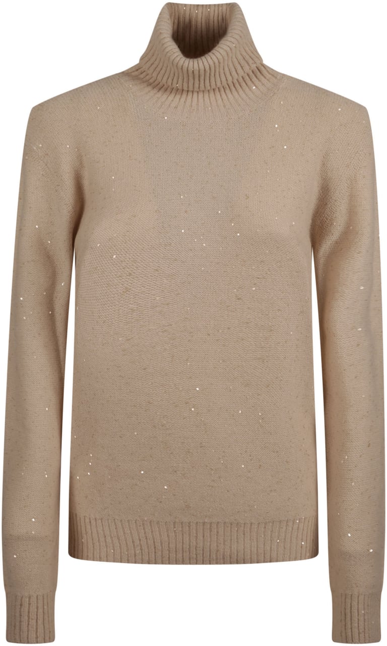 Fabiana Filippi Turtle Neck Sweater Brown Bruin