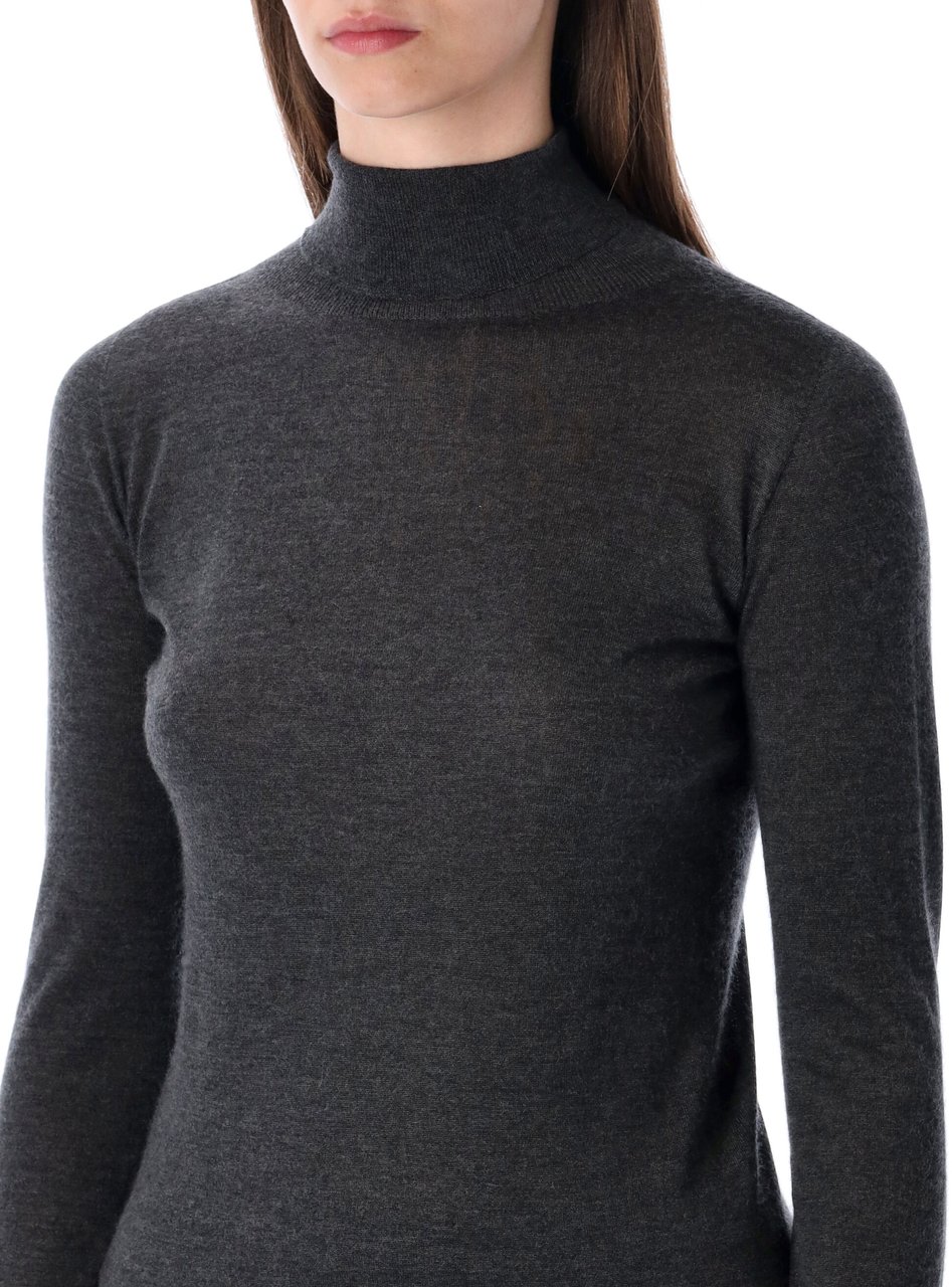 Fabiana Filippi Cashmere Silk Turtle Neck Grigio Grijs