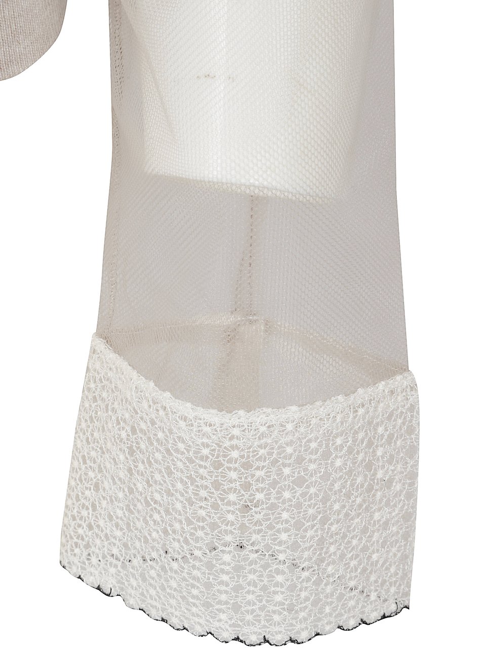 Fabiana Filippi Tulle Cashmere-Blend Short-Sleeve Top Neutraal