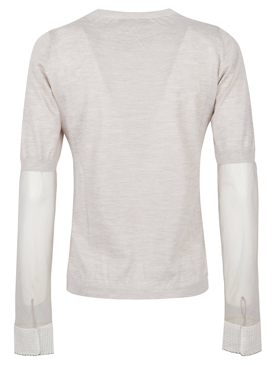 Fabiana Filippi Tulle Cashmere-Blend Short-Sleeve Top Neutraal