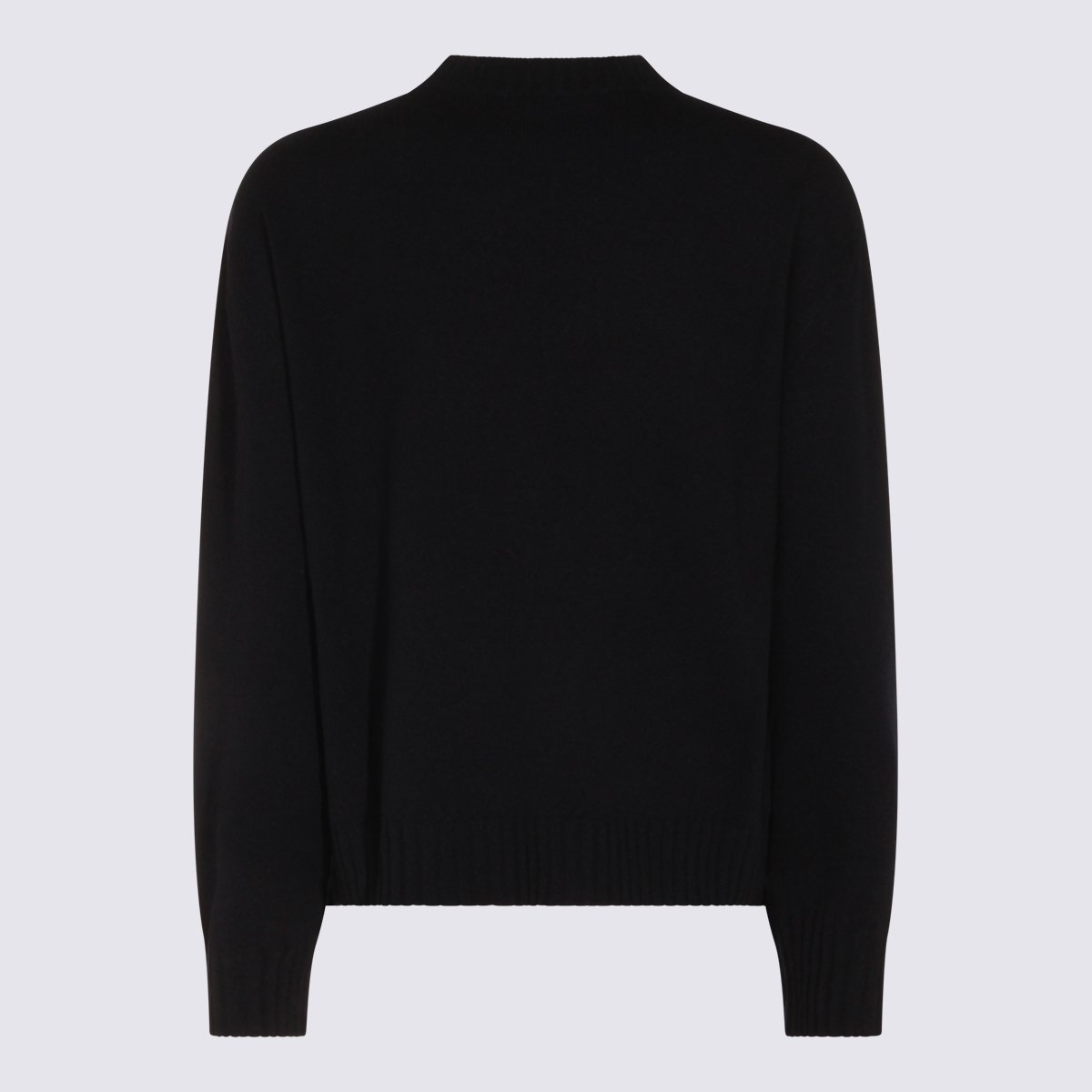 Fabiana Filippi Classic Crew Neck Sweater With Metallic Thread Accents Zwart
