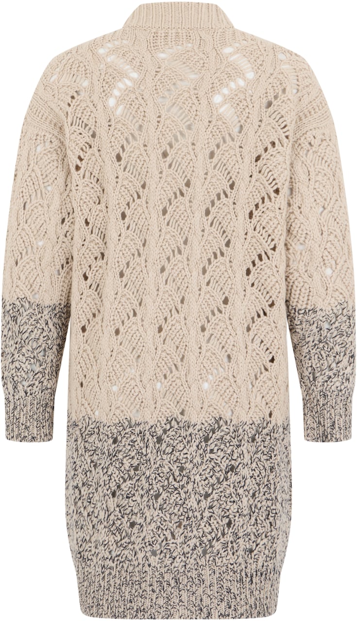 Fabiana Filippi Long cardigan with zip Beige