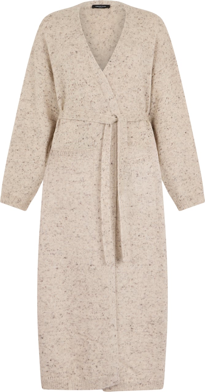 Fabiana Filippi Long cardigan with belt Beige