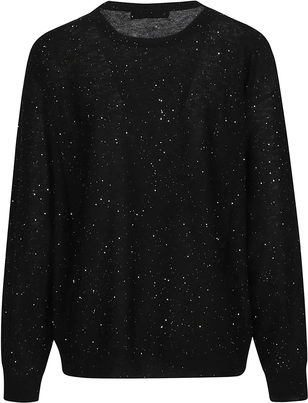 Fabiana Filippi Round Neck Sweater Black Zwart