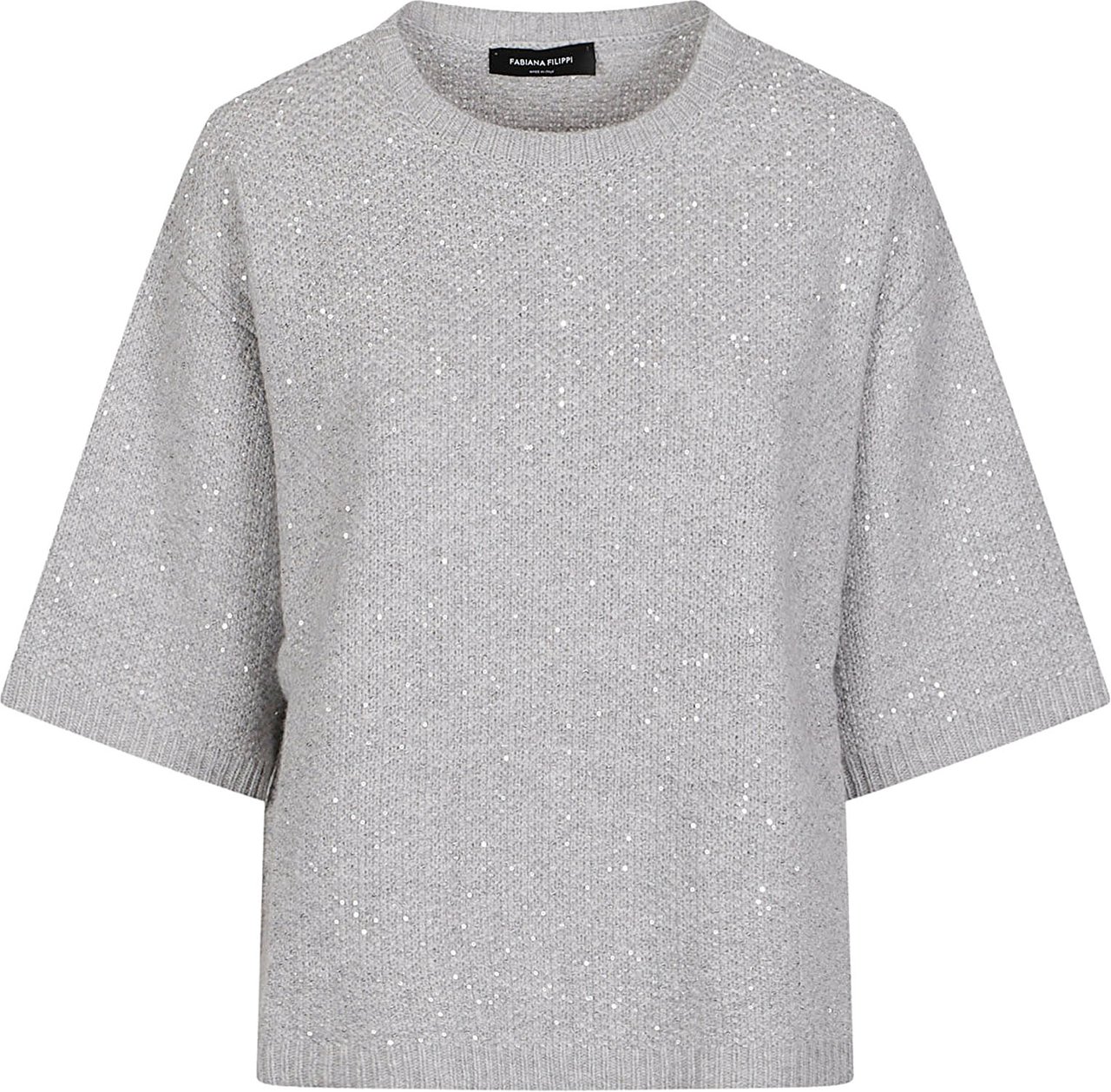 Fabiana Filippi Round Neck Sweater Grey Grijs