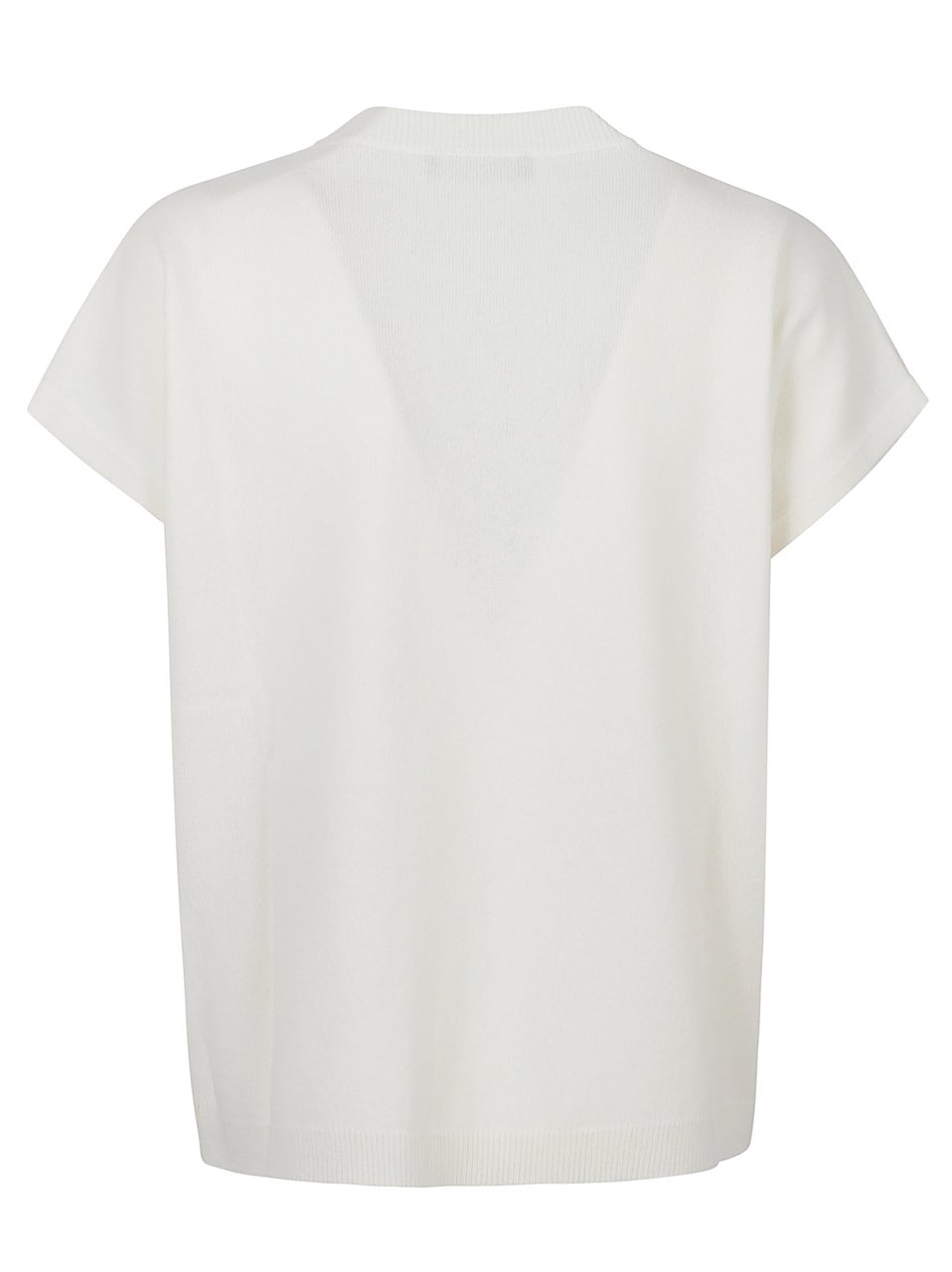 Fabiana Filippi Platinum Wool-Blend Diamond Fringe Top Wit