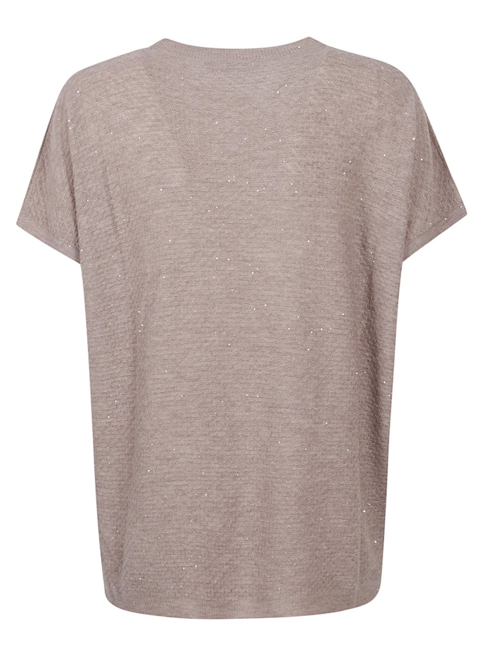 Fabiana Filippi Boxy Fit Short-Sleeved Top with Textured Knit Neutraal