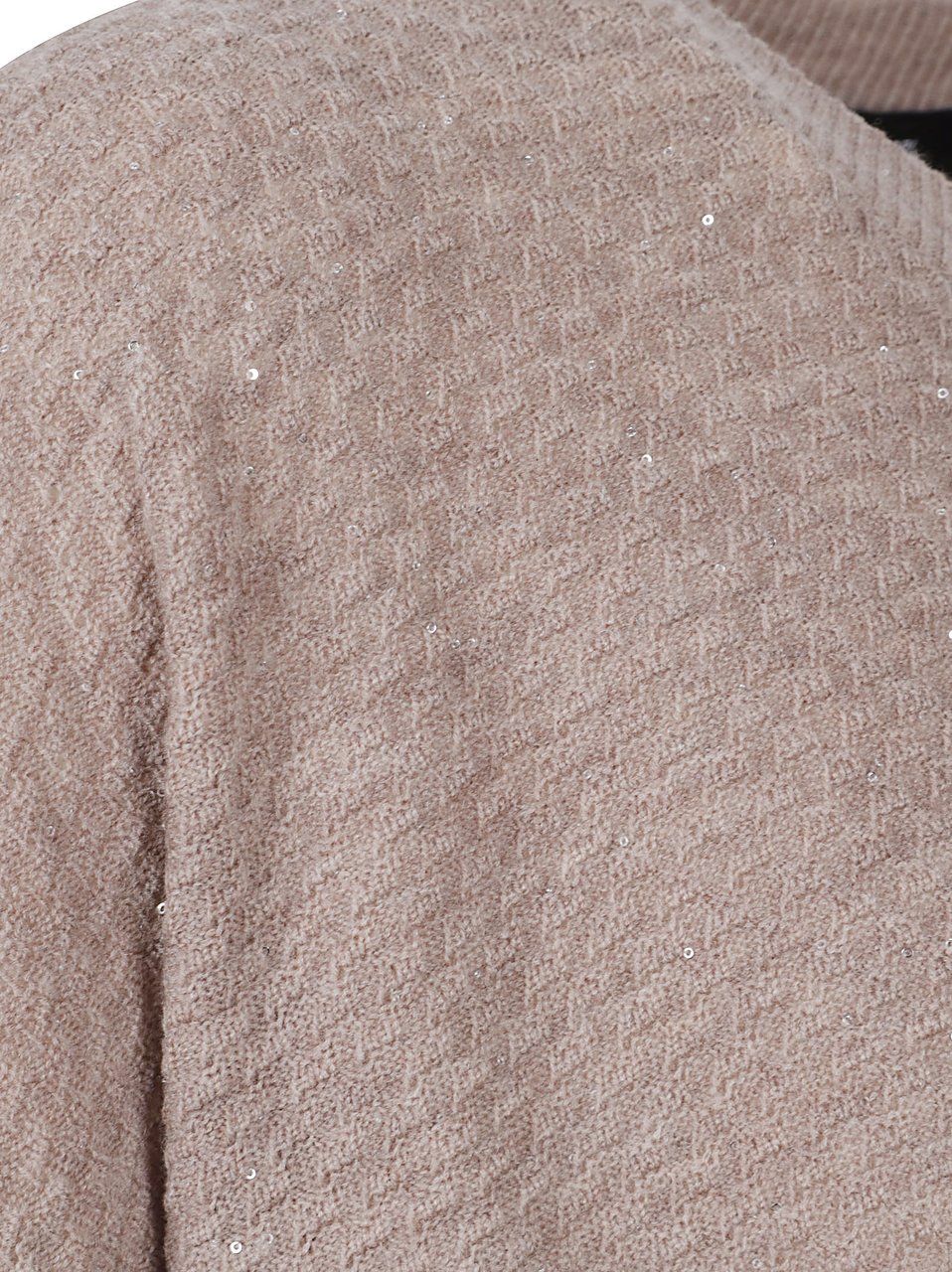 Fabiana Filippi Boxy Fit Short-Sleeved Top with Textured Knit Neutraal