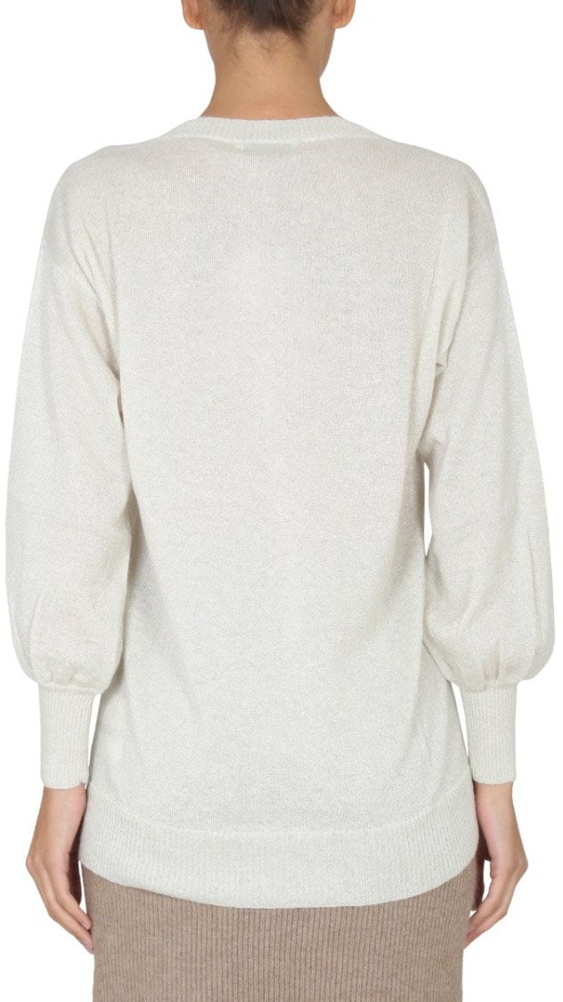 Fabiana Filippi Relaxed Fit V-Neck Jersey Wit