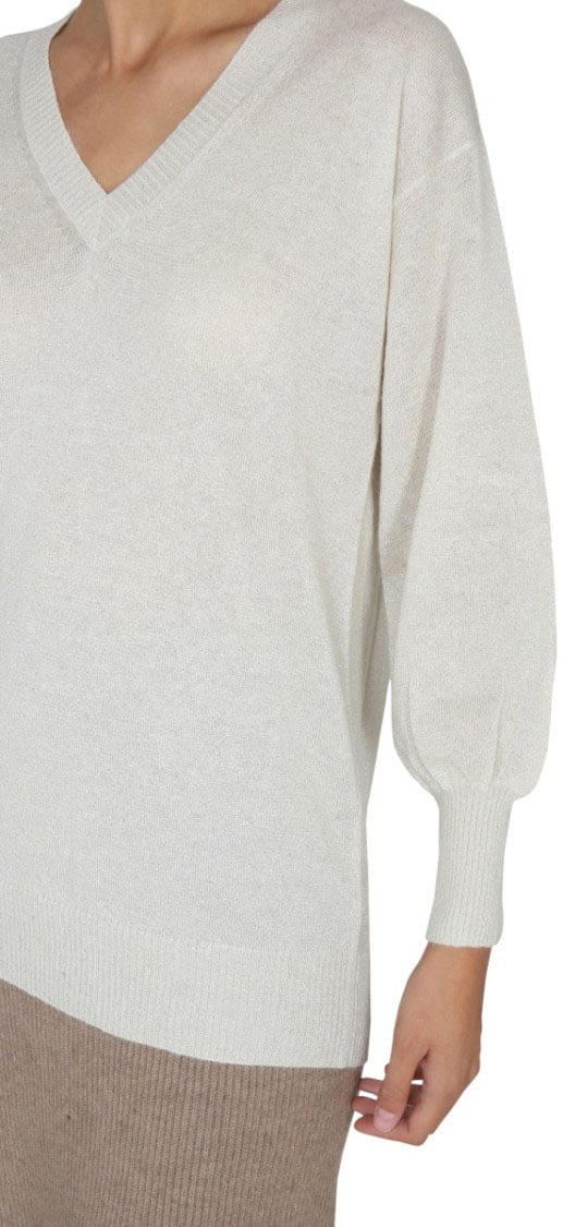 Fabiana Filippi Relaxed Fit V-Neck Jersey Wit