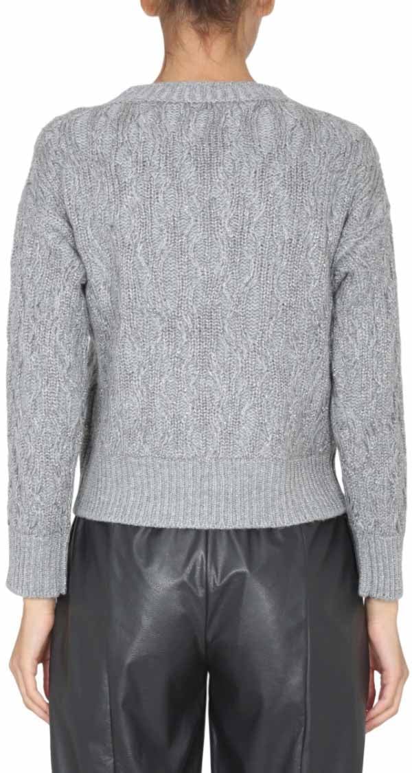 Fabiana Filippi Textured Braided Knit Sweater Grijs