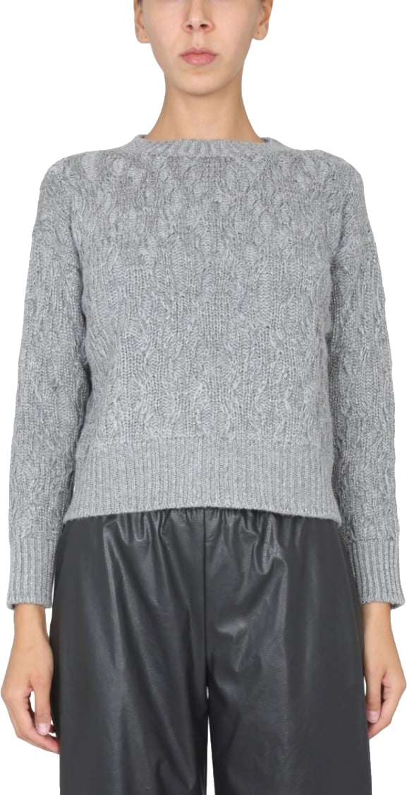 Fabiana Filippi Textured Braided Knit Sweater Grijs