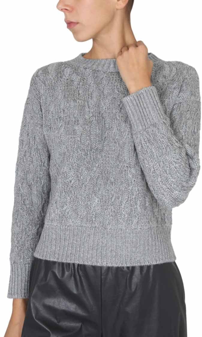 Fabiana Filippi Textured Braided Knit Sweater Grijs