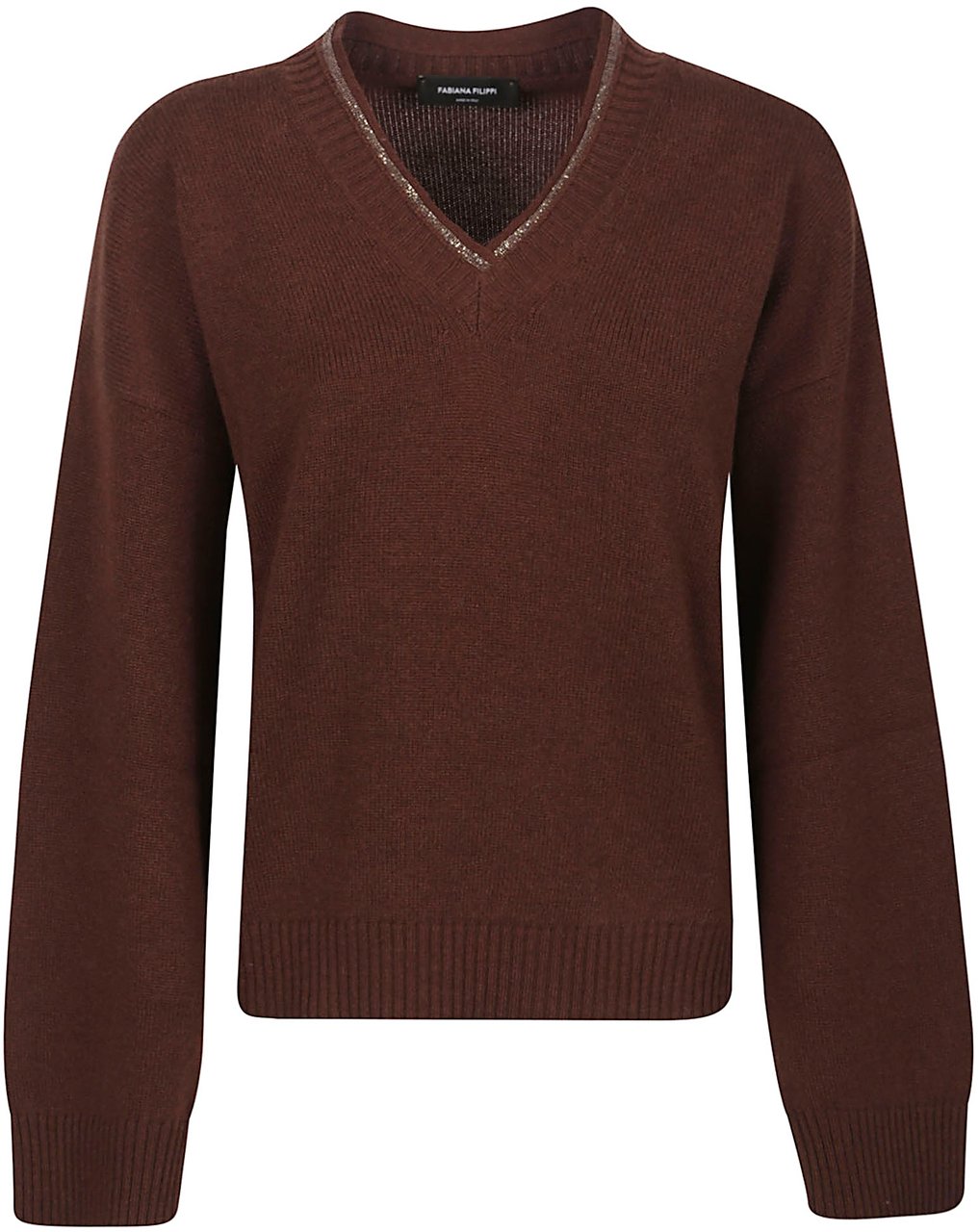 Fabiana Filippi V Neck Sweater Brown Bruin