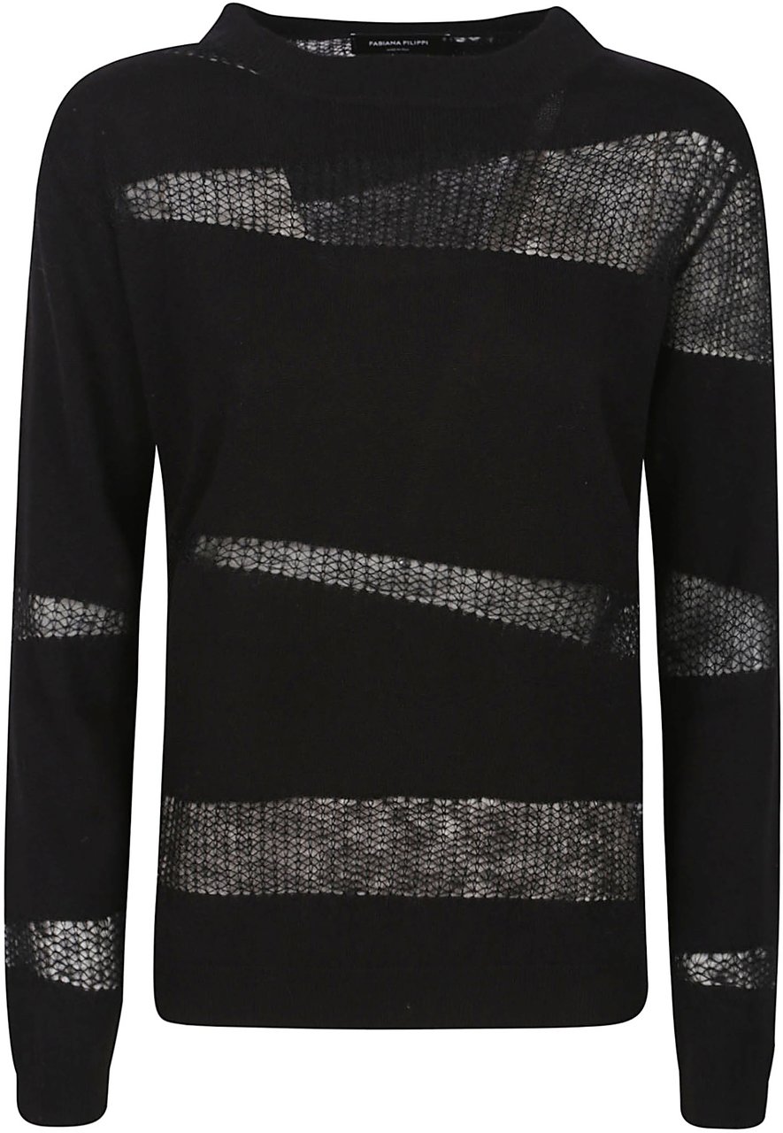 Fabiana Filippi Round Neck Sweater Black Zwart