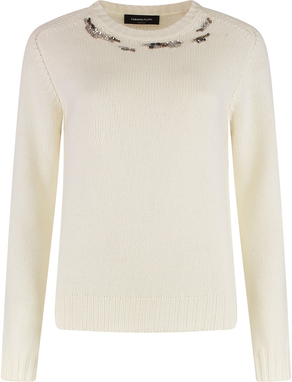 Fabiana Filippi Wool-blend crew-neck sweater Wit