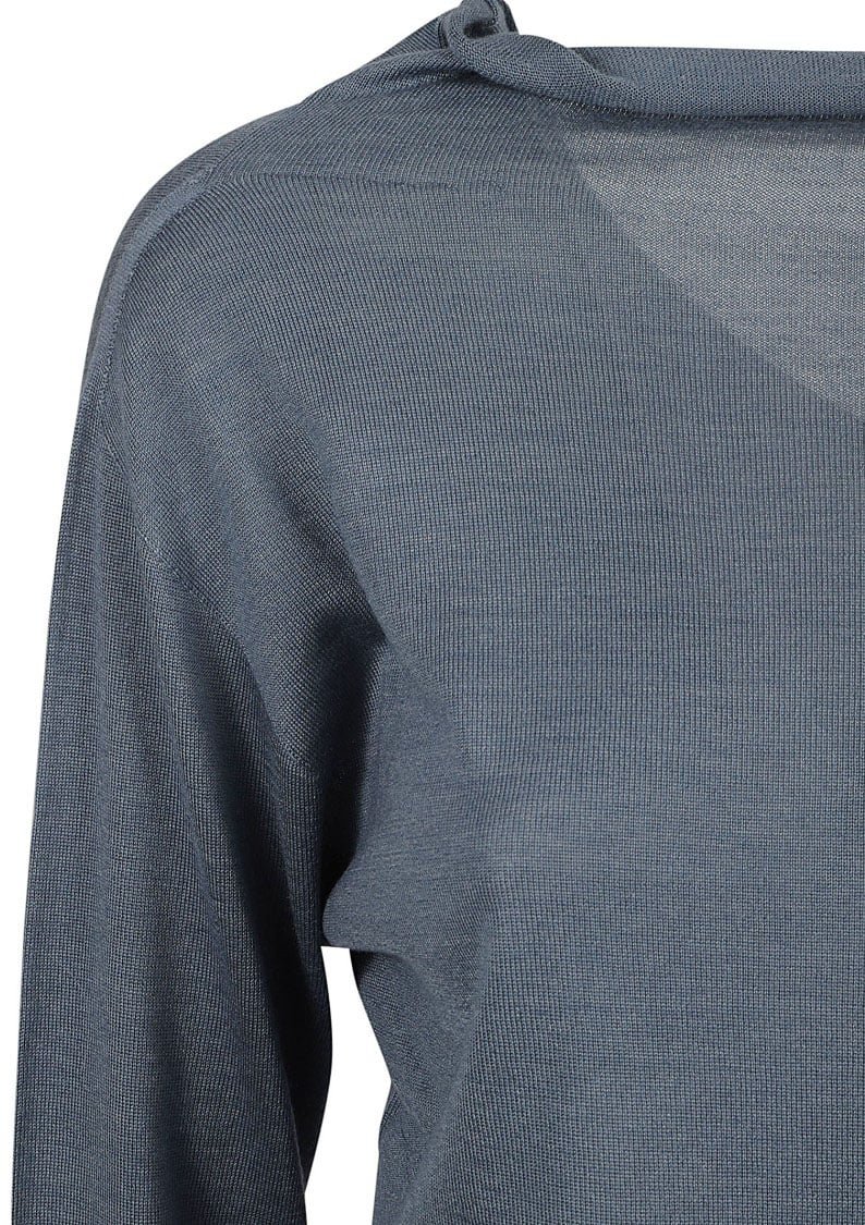 Fabiana Filippi Relaxed Fit Grey V-Neck Sweater Grijs