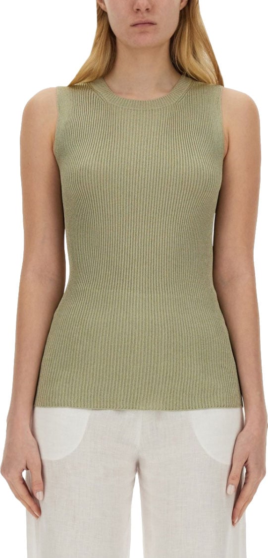 Fabiana Filippi Ribbed Sleeveless Top Groen