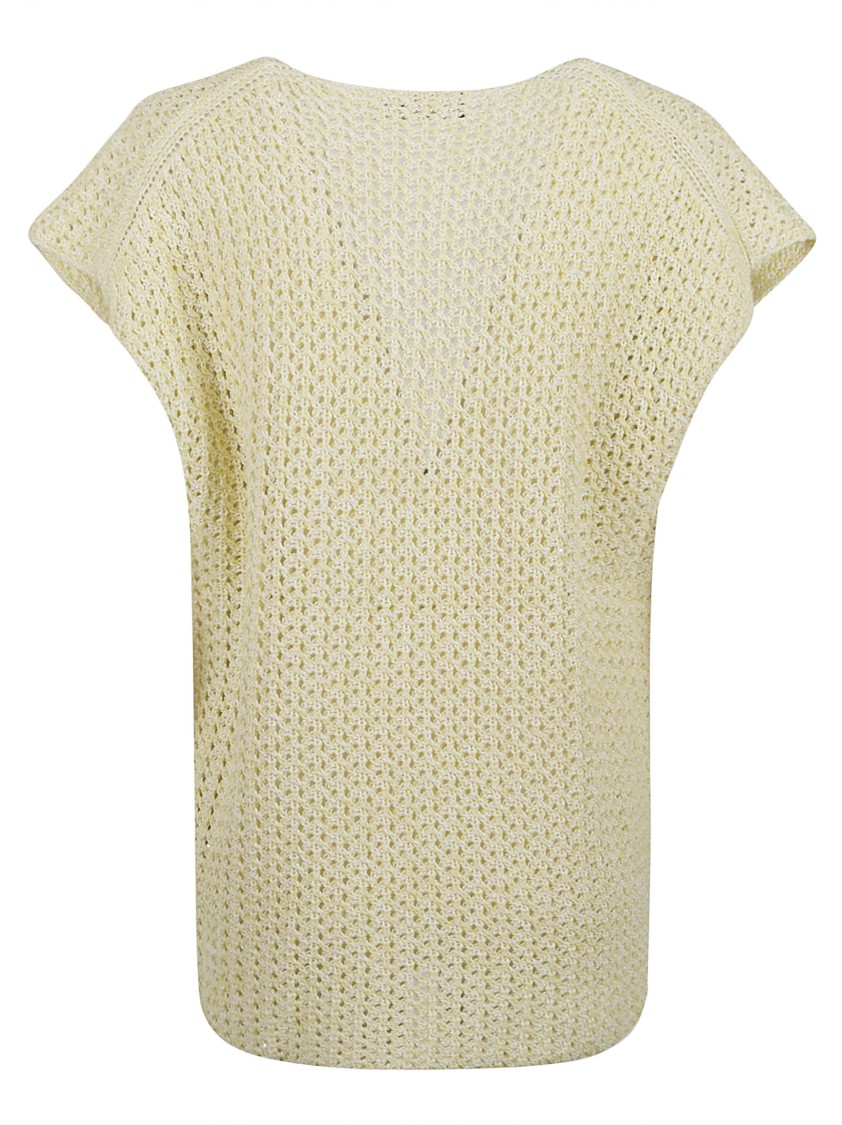 Fabiana Filippi Open-Knit Jacket With Deep V-Neckline Neutraal