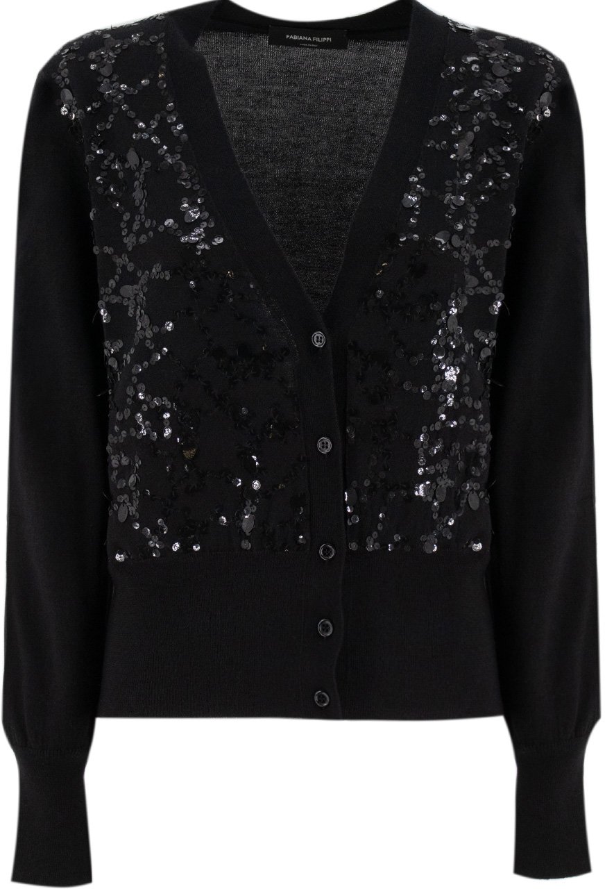 Fabiana Filippi Wool cardigan Zwart