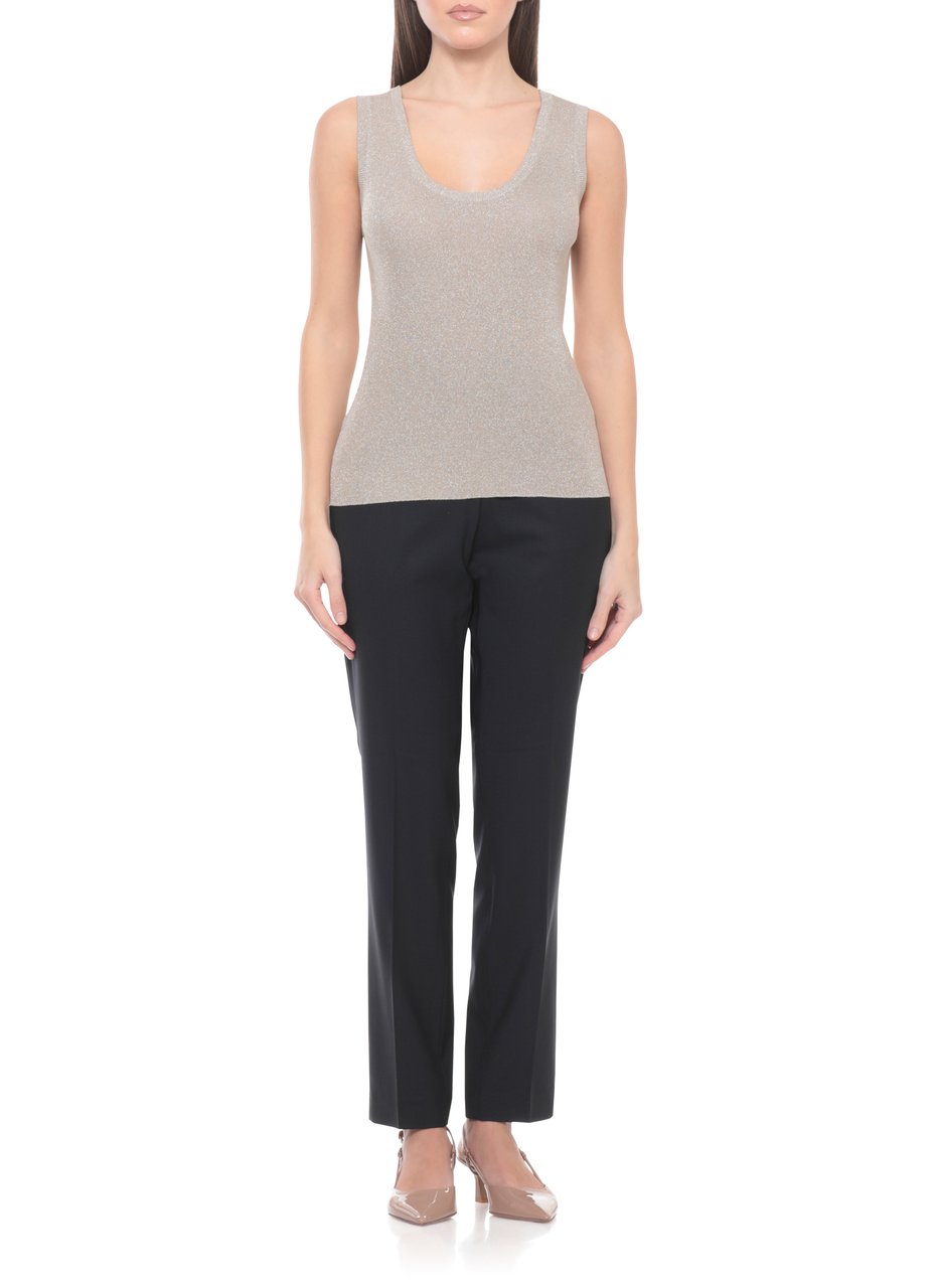 Fabiana Filippi Beige Lurex Viscose Tank Top Grijs
