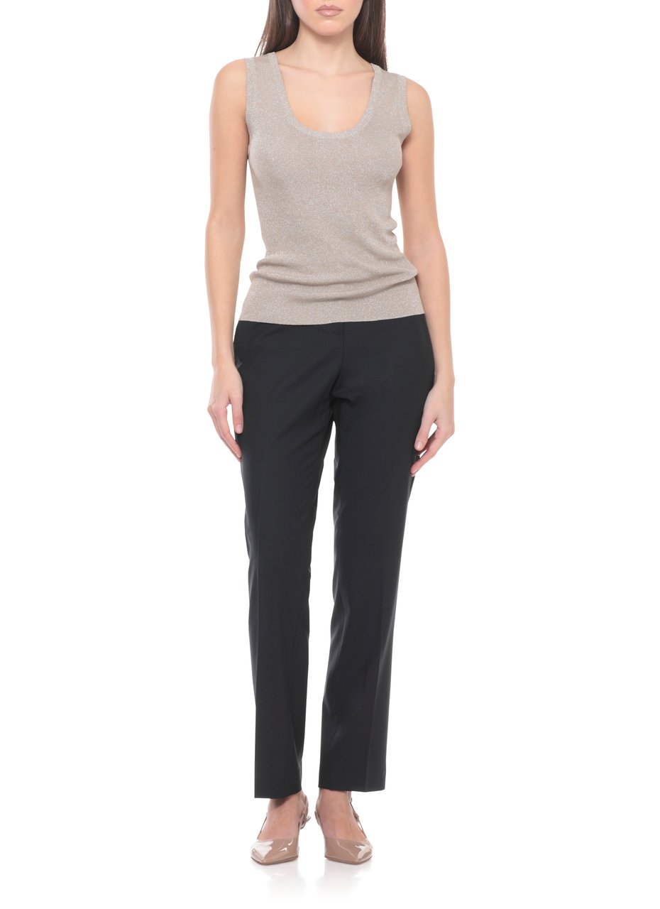 Fabiana Filippi Beige Lurex Viscose Tank Top Grijs