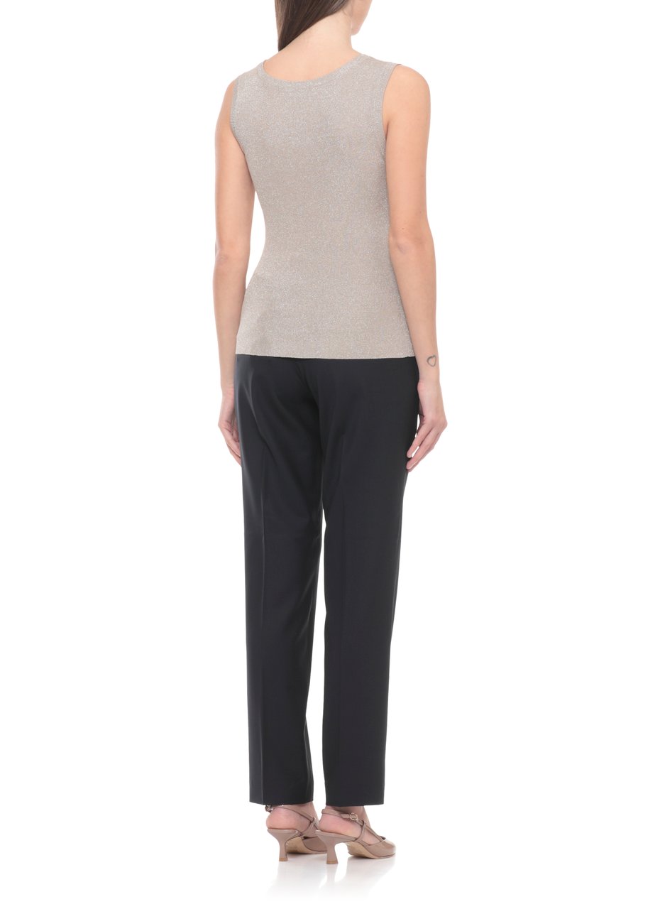 Fabiana Filippi Beige Lurex Viscose Tank Top Grijs