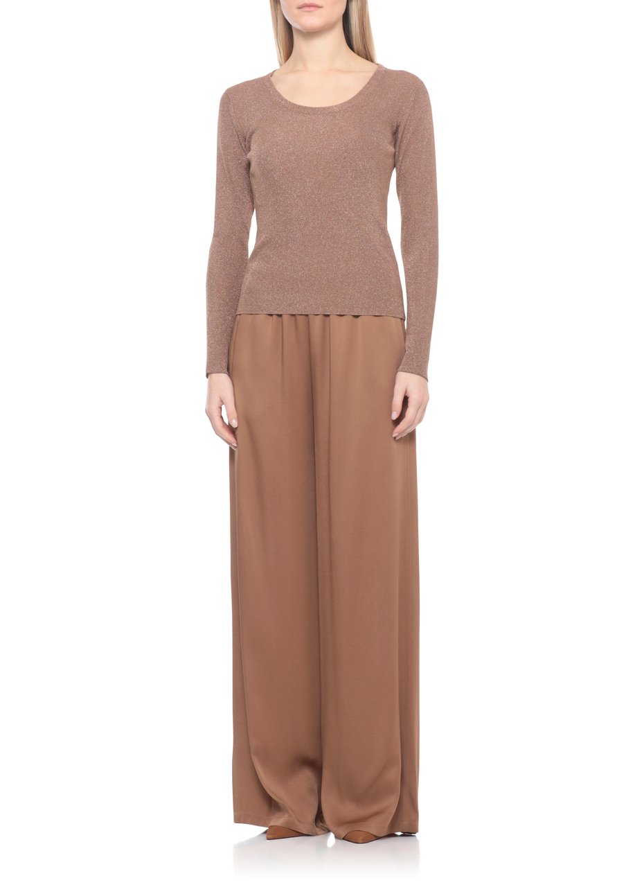 Fabiana Filippi Brown Lurex Long Sleeve Sweater Bruin