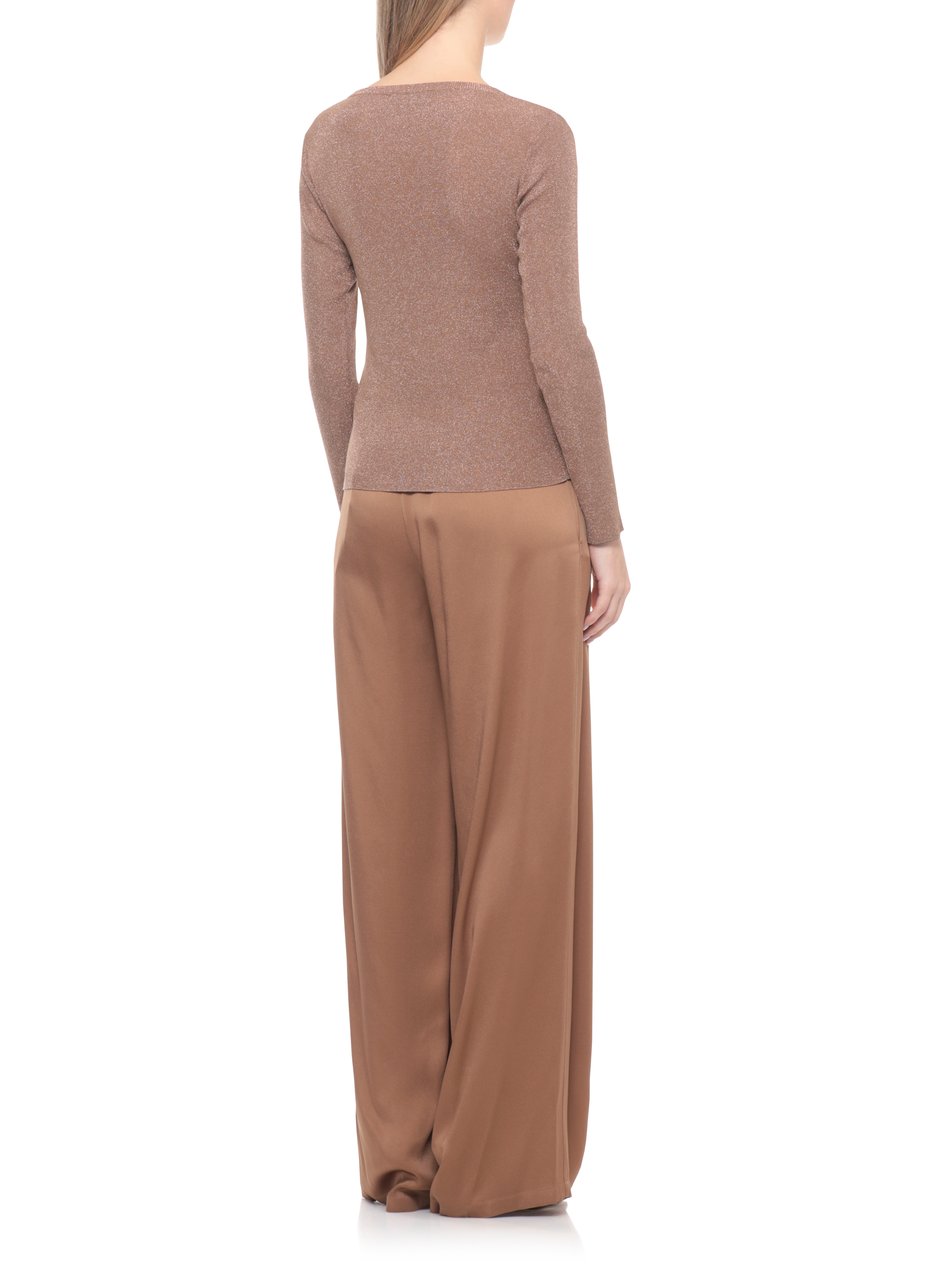 Fabiana Filippi Brown Lurex Long Sleeve Sweater Bruin