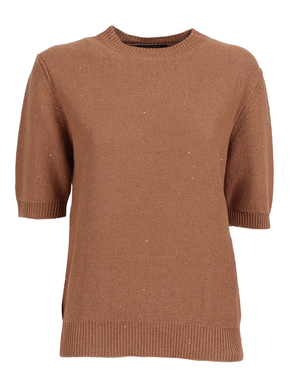 Fabiana Filippi Vimini Sequin Linen Short Top Bruin