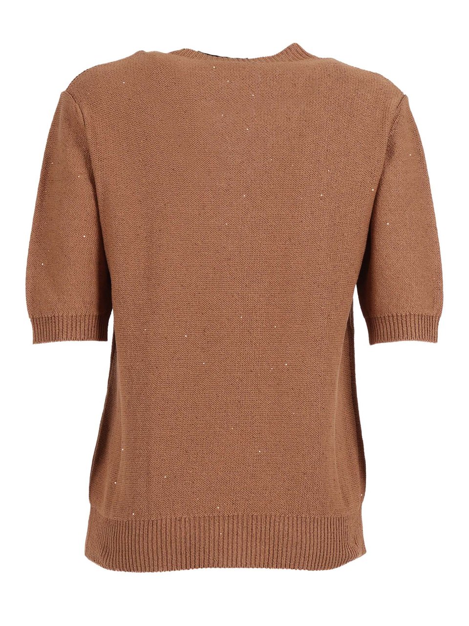 Fabiana Filippi Vimini Sequin Linen Short Top Bruin